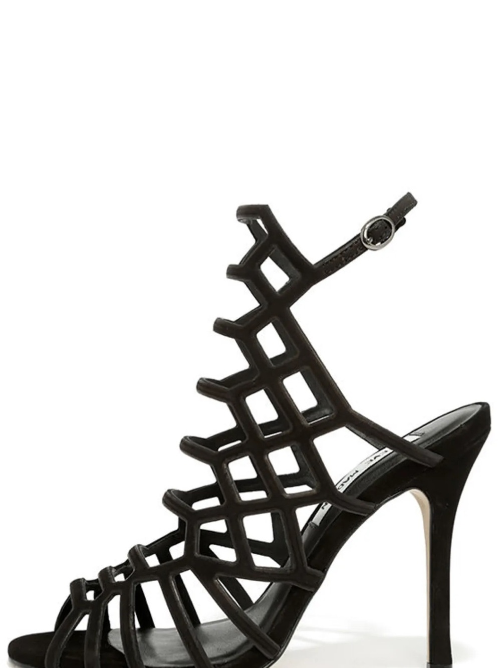 Steve Madden Black Geometric Cage High Heel Sandals